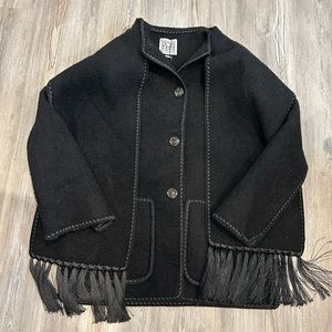 Toteme Black Scarf Coat Size 32